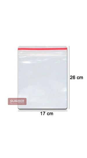 SACO ZIP 17X26CM PT/100