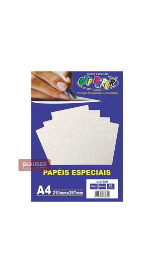 PAPEL GLITTER A4 180G PT/05