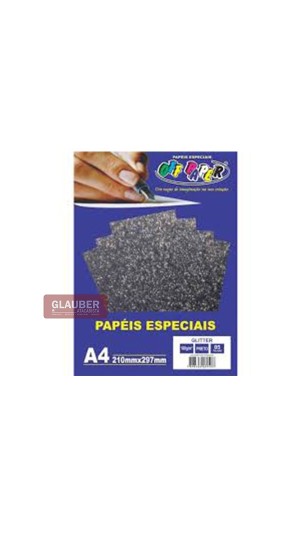 PAPEL GLITTER A4 180G PT/05