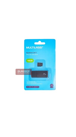 CARTÃO DE MEMORIA (2X1) 16GB +KIT MULTILASER