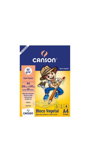 BLOCO VEGETAL A4 60G. 50F. CANSON