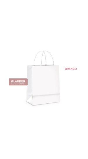 SACOLA DE PAPEL G 32 CM X 26,5 CM X 13 CM BRANCO PT/10