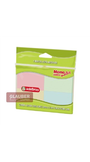 MEMO NOTE 38X051 C.PASTEL - ADELBRAS