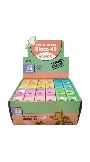 APONTADOR C/DEP. PASTEL TREND CX/24 COD.73001