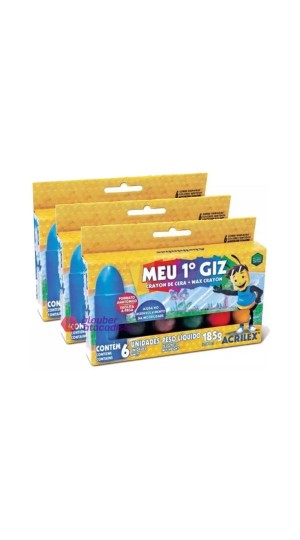 GIZ DE CERA MEU 1º GIZ 06 CORES PT/03