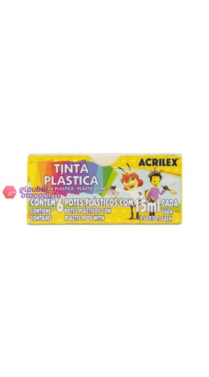 TINTA PLASTICA CONJ/06 ACRILEX