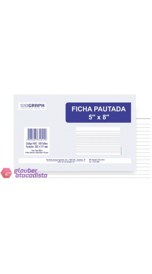 FICHA PAUTADA 5X8 PT/100 SID