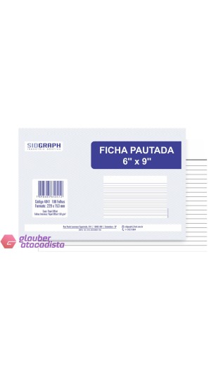 FICHA PAUTADA 6 CM X 9 CM 100 FOLHAS