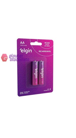 PILHA RECARREGÁVEL AA PEQUENO CT/02 ELGIN