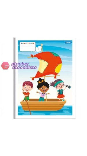 CADERNO BROCHURA 1/4 QUADRICULADO 1CM X 1CM 40 FOLHAS PT/20