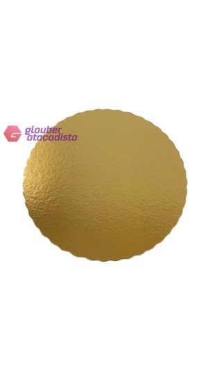 CAKE BOARD OURO REDONDO 380MM DIÂM. PT/10