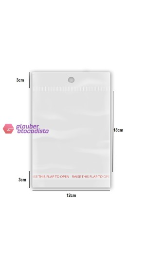 SACO ADESIVADO C/ABA 12X18+3+3CM PT/100