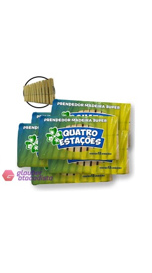 PRENDEDOR DE ROUPA MADEIRA GRANDE PT/50DZ