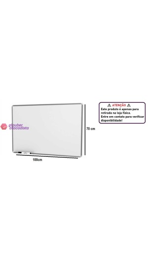 QUADRO BRANCO MOLDURA ALUMÍNIO 100 CM X 70 CM