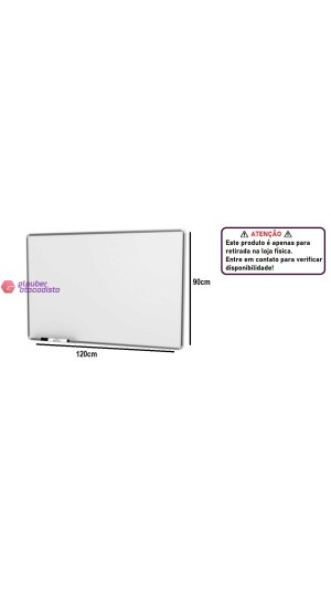 QUADRO BRANCO MOLDURA ALUMÍNIO 120 CM X 90 CM