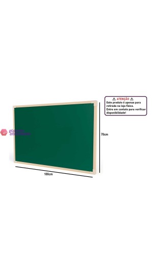 QUADRO VERDE MOLDURA MADEIRA 100 CM X 70 CM