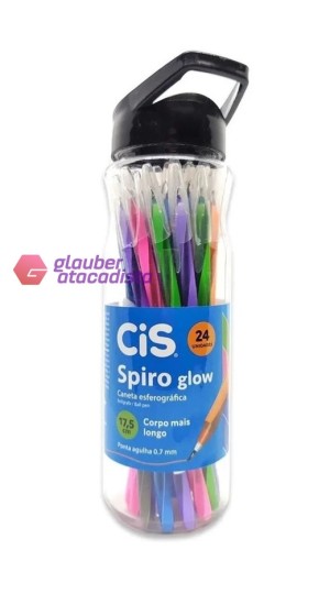 CANETA ESF. 0.7 SPIRO GLOW POT/24