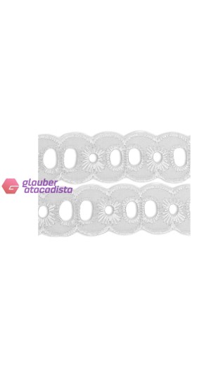 BORDADO PASSA FITA 2.0CM BRANCO