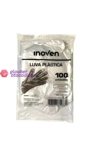 LUVA PLASTICA DESCARTAVEL PT/100