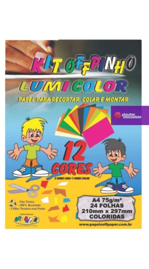 PAPEL CRIATIVO A4 KIT LUMI 24FLS COLOR OFFPINHO