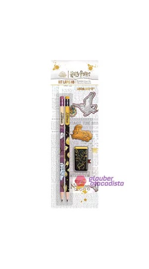 LAPIS PTO KIT/2LAP/1BOR/1AP - HARRY POTTER