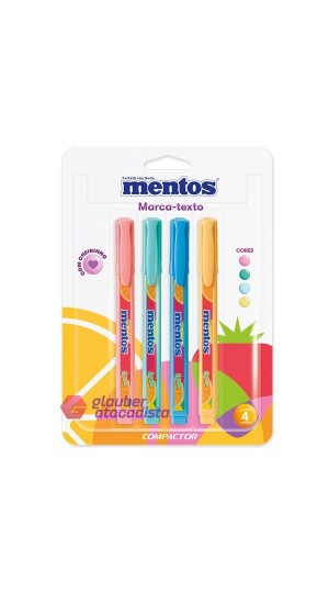 CANETA MARCA TEXTO MENTOS CT/04CORES