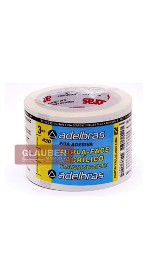 FITA ADESIVA DUPLA FACE 24 MM X 30 METROS PT/03