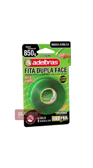 FITA ADESIVA DUPLA FACE ACRÍLICA 19MM X 2METROS