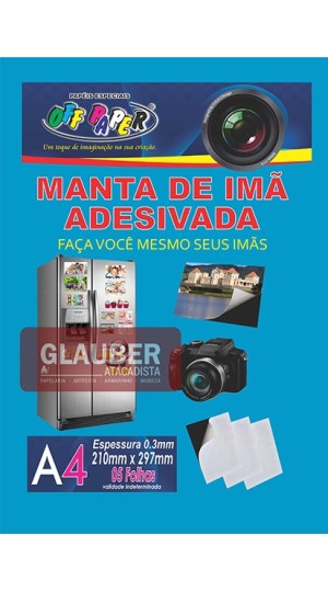 MANTA DE IMÃ ADESIVADA A4 PT/05