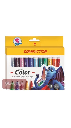 PINCEL HIDRO GROSSO COLOR CONJ/ 12 COMPACTOR