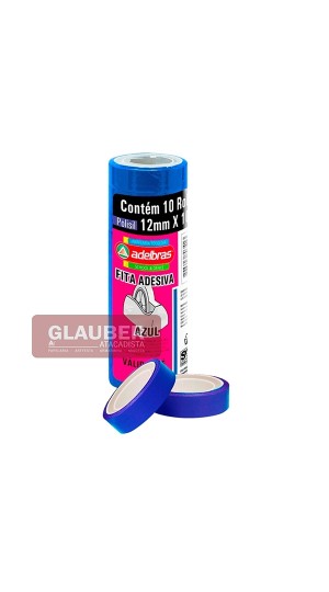 FITA ADESIVA 12 MM X 10 METROS COLORIDA PT/10