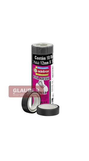 FITA ADESIVA 12 MM X 10 METROS COLORIDA PT/10