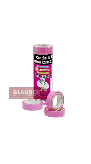 FITA ADESIVA 12 MM X 10 METROS COLORIDA PT/10