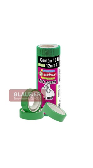 FITA ADESIVA 12 MM X 10 METROS COLORIDA PT/10