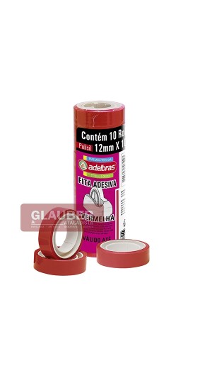 FITA ADESIVA 12 MM X 10 METROS COLORIDA PT/10