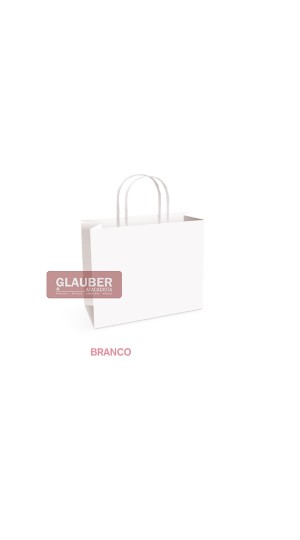 SACOLA PAPEL M 26 CM X 19,5 CM X 9,5 CM BRANCO PT/10