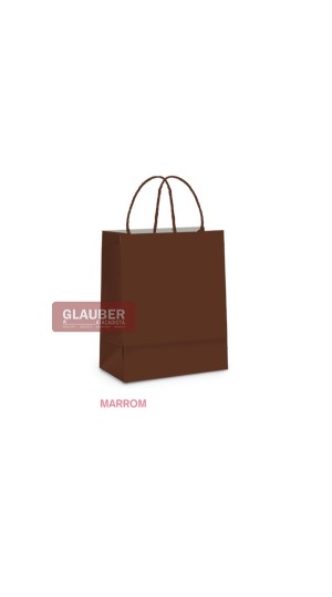 SACOLA PAPEL M 26 CM X 19,5 CM X 9,5 CM  PT/10