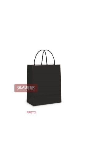 SACOLA PAPEL M 26 CM X 19,5 CM X 9,5 CM  PT/10