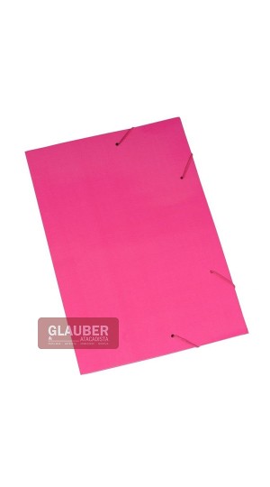 PASTA DE PAPELÃO ROSA COM ELÁSTICO PT/10